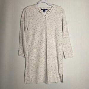 Charter Club Intimates Long Sleeve Snap Henley Thermal Night Gown Size M